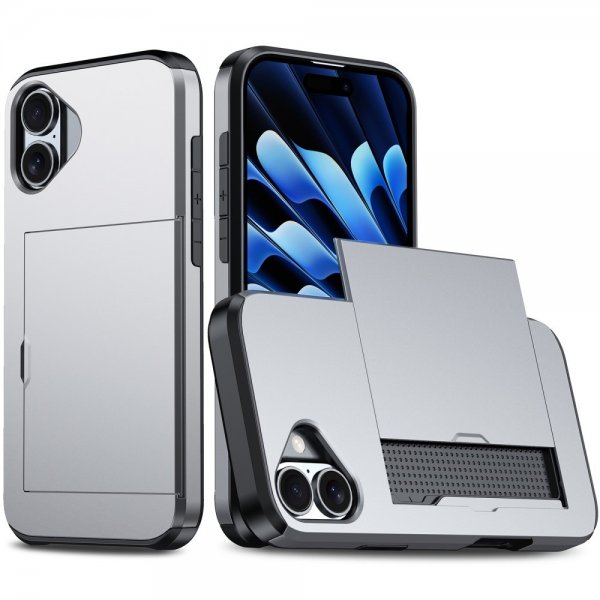 iPhone 16 Skal Card Slide Grå