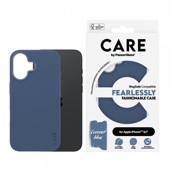 CARE by PanzerGlass iPhone 16 Skal Fashionable MagSafe Blå