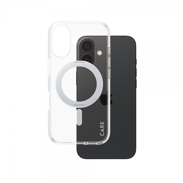 CARE by PanzerGlass iPhone 16 Skal Kickstand MagSafe Silver