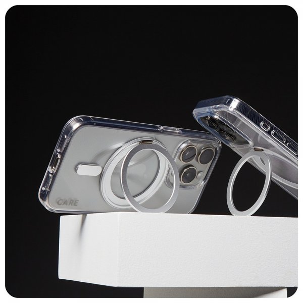 CARE by PanzerGlass iPhone 16 Skal Kickstand MagSafe Silver
