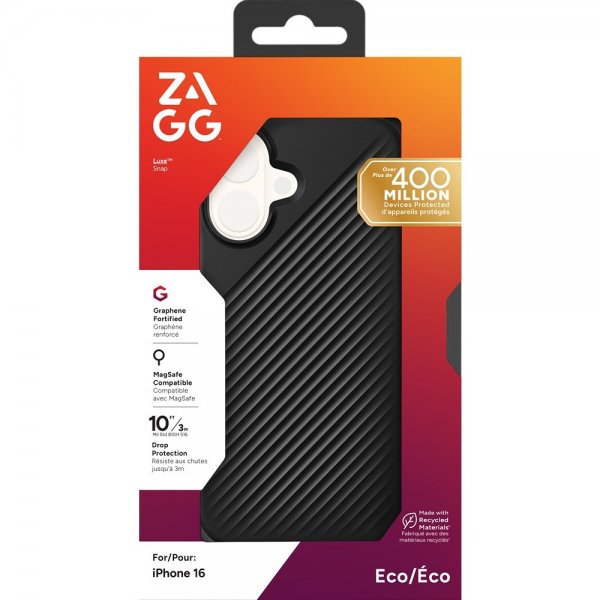ZAGG iPhone 16 Skal Luxe Snap Svart