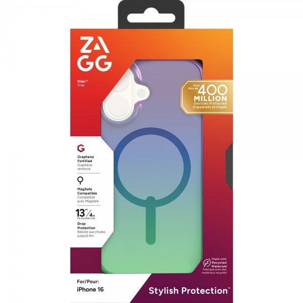 ZAGG iPhone 16 Skal Milan Snap Raven Feather