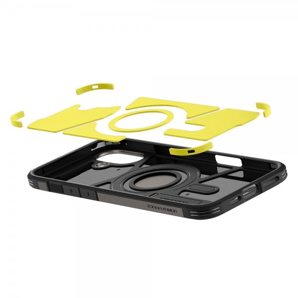 Spigen iPhone 16 Skal Tough Armor MagFit Gunmetal