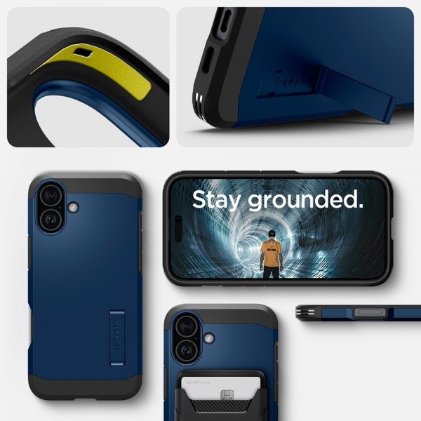 Spigen iPhone 16 Skal Tough Armor MagFit Navy Blue