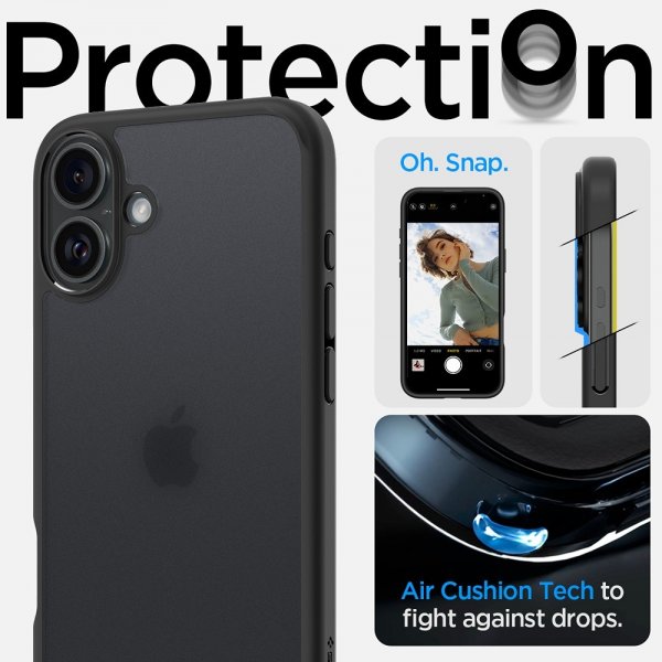 Spigen iPhone 16 Skal Ultra Hybrid Frost Black
