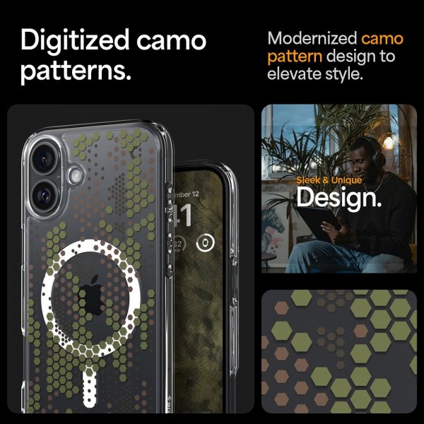 Spigen iPhone 16 Skal Ultra Hybrid MagFit Digital Camo