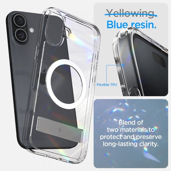 Spigen iPhone 16 Skal Ultra Hybrid S MagFit Crystal Clear
