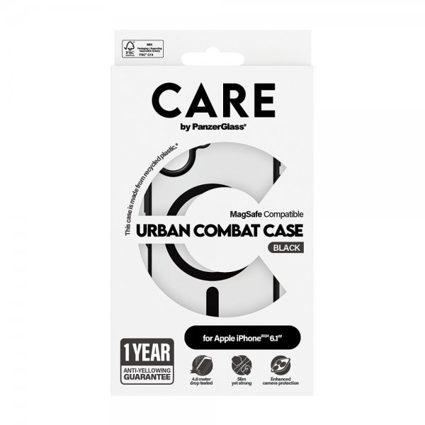 CARE by PanzerGlass iPhone 16 Skal Urban Combat MagSafe Svart