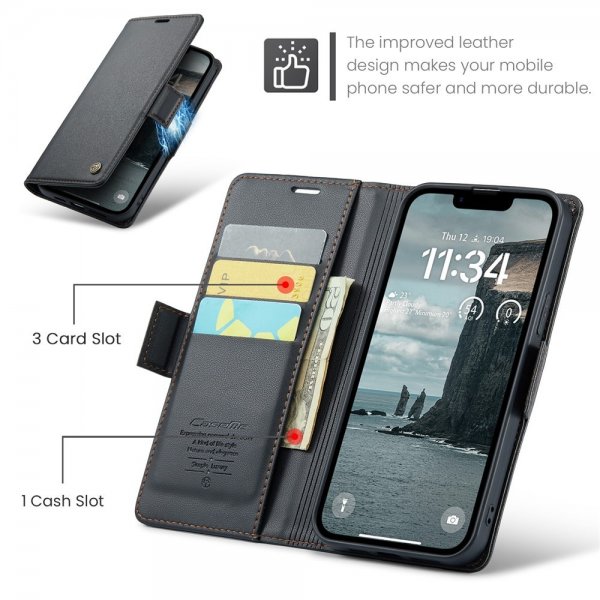 CaseMe iPhone 16e/17e Fodral 023 Series Svart