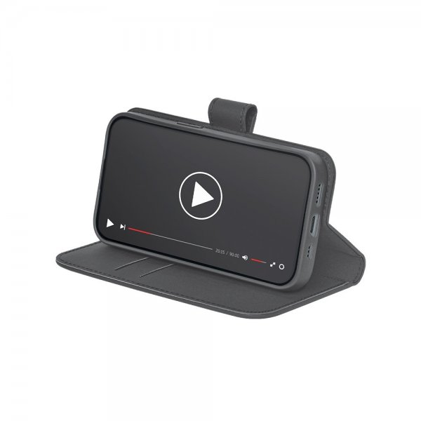 Puro iPhone 16e/17e Fodral Wallet Stand Svart