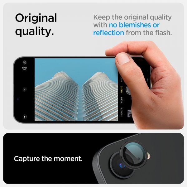 Spigen iPhone 16e/17e Kameraskydd GLAS.tR EZ Fit Optik Pro 2-pack