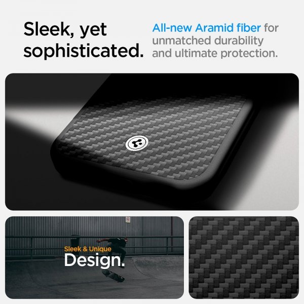 Spigen iPhone 16e/17e Skal Enzo Aramid MagFit Matte Black