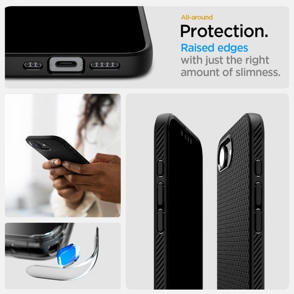 Spigen iPhone 16e/17e Skal Liquid Air Matte Black