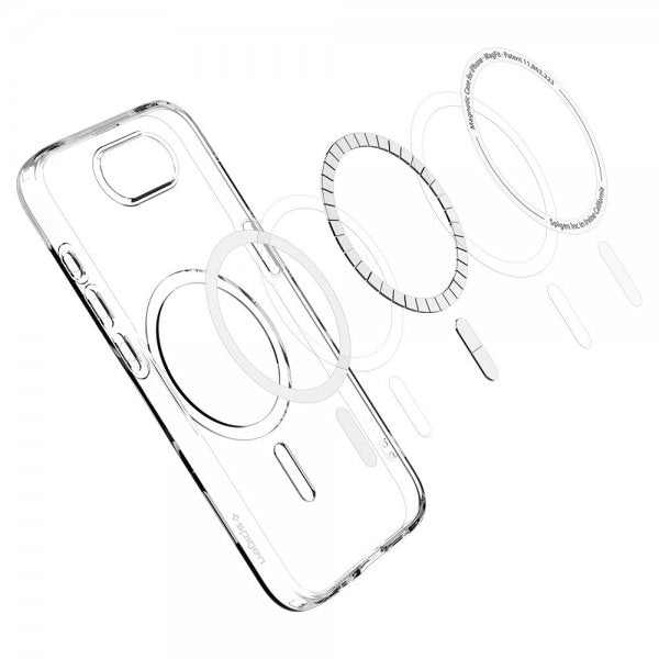 Spigen iPhone 16e/17e Skal Liquid Crystal MagFit Clear White