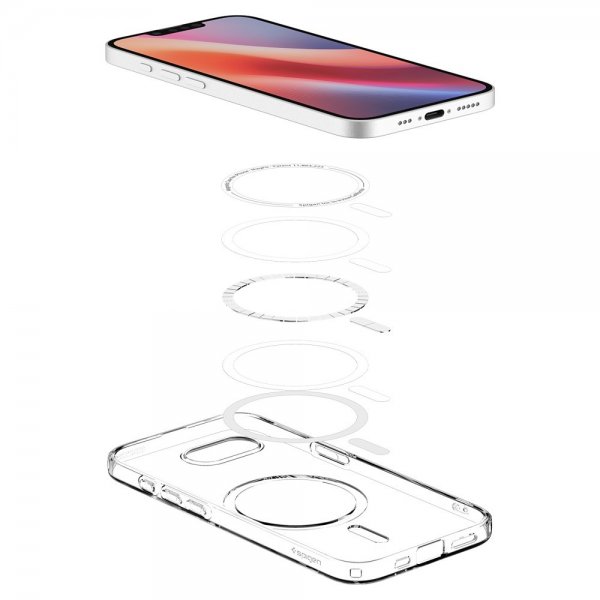 Spigen iPhone 16e/17e Skal Liquid Crystal MagFit Clear White