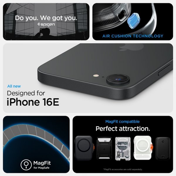 Spigen iPhone 16e/17e Skal Rugged Armor MagFit Matte Black
