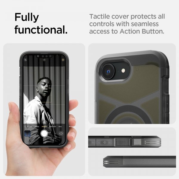 Spigen iPhone 16e/17e Skal Tough Armor MagFit Frost Black