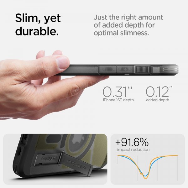 Spigen iPhone 16e/17e Skal Tough Armor MagFit Frost Black