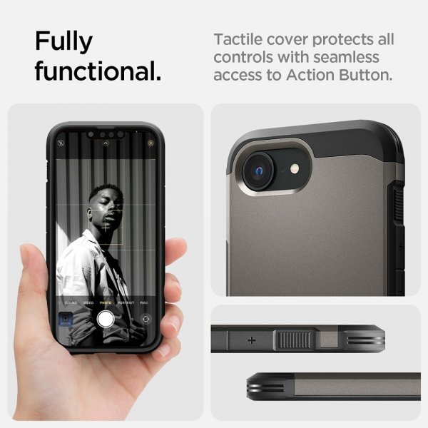 Spigen iPhone 16e/17e Skal Tough Armor MagFit Gunmetal