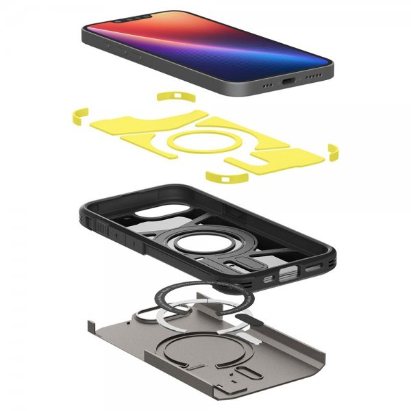 Spigen iPhone 16e/17e Skal Tough Armor MagFit Gunmetal