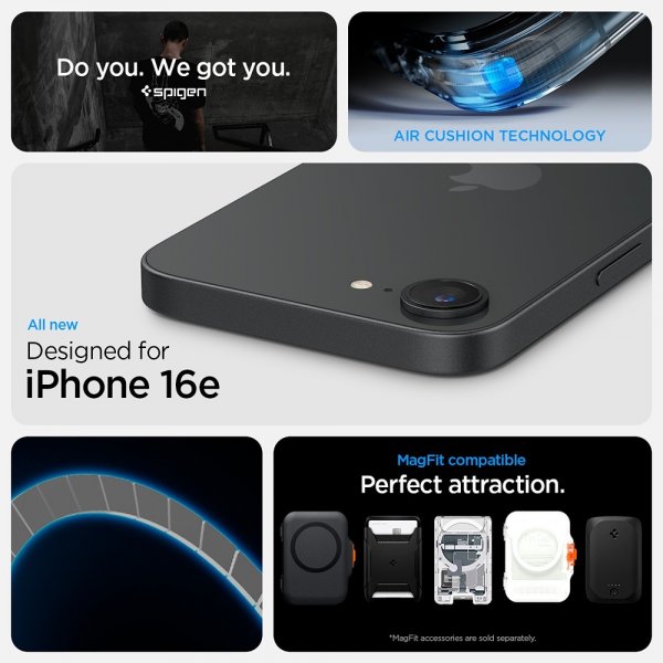 Spigen iPhone 16e/17e Skal Ultra Hybrid MagFit Frost Black