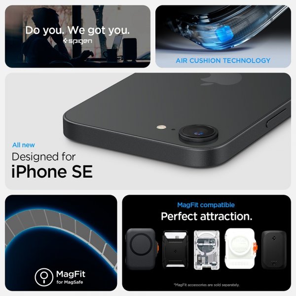 Spigen iPhone 16e/17e Skal Ultra Hybrid S MagFit Clear White