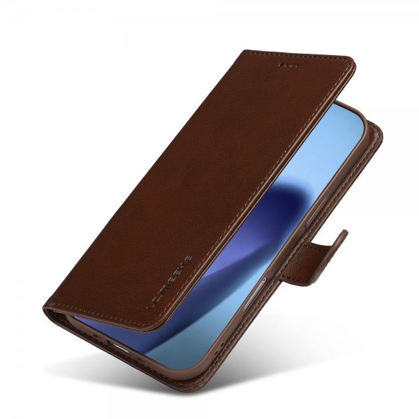 Lc.Imeeke iPhone Air Fodral med Kortfack Stativfunktion Mörkbrun