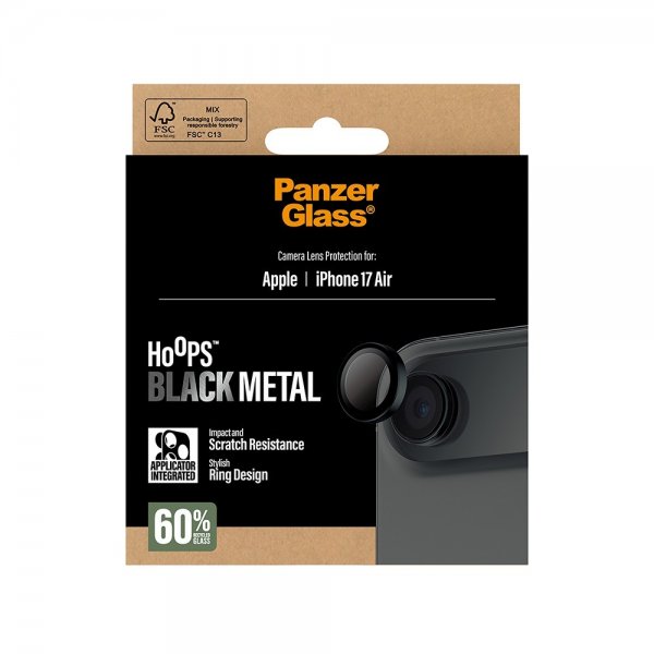 PanzerGlass iPhone Air Kameraskydd Hoops Svart