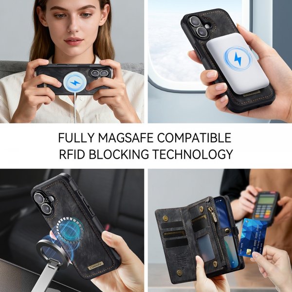 CaseMe iPhone 17 Fodral 008 Series Löstagbart Skal Svart