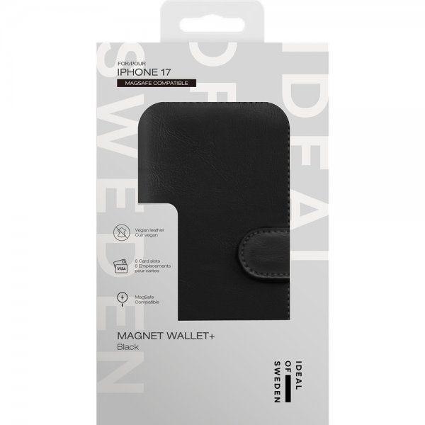 Ideal of Sweden iPhone 17 Fodral Magnet Wallet+ MagSafe Svart