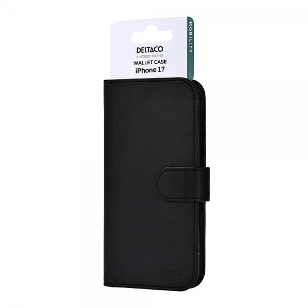 Deltaco iPhone 17 Fodral Plånbok Svart