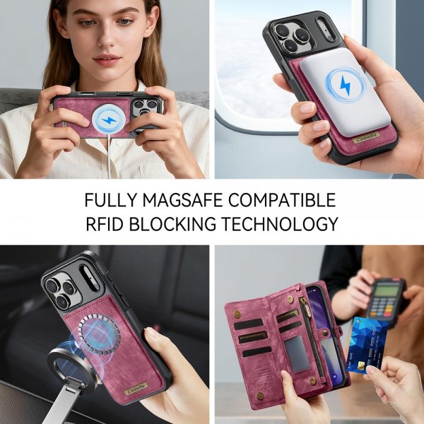 CaseMe iPhone 17 Pro Fodral 008 Series Löstagbart Skal Röd