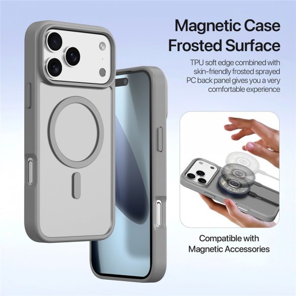 Dux Ducis iPhone 17 Pro Fodral 2-i-1 Lawa Series MagSafe Grå