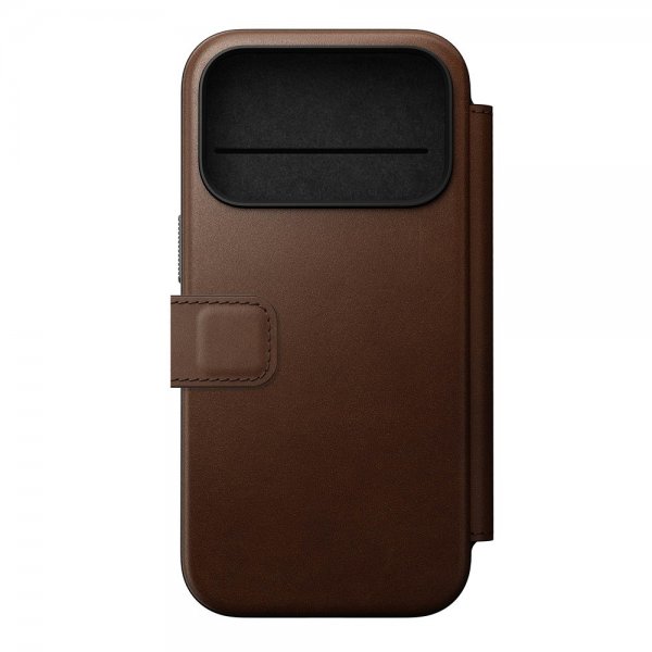 Nomad iPhone 17 Pro Fodral Modern Leather Folio Brun