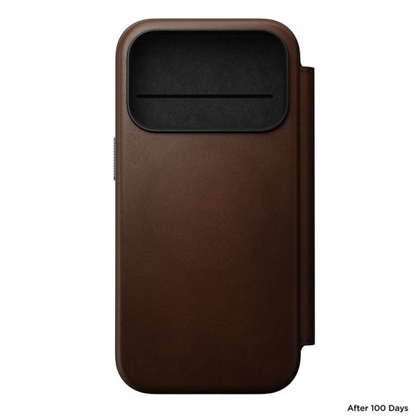 Nomad iPhone 17 Pro Fodral Modern Leather Folio Brun