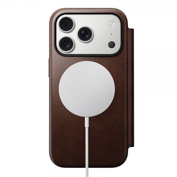 Nomad iPhone 17 Pro Fodral Modern Leather Folio Horween Rustic Brown