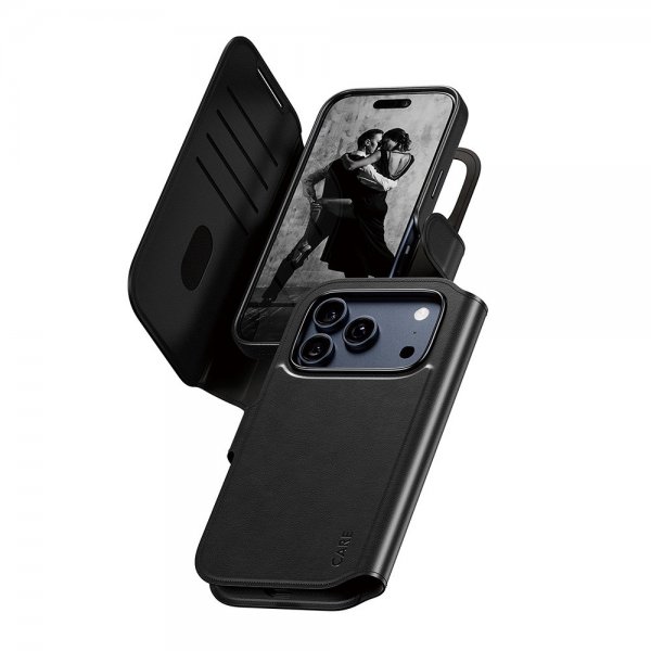 CARE by PanzerGlass iPhone 17 Pro Fodral Tango Two-in-One Wallet MagSafe Svart