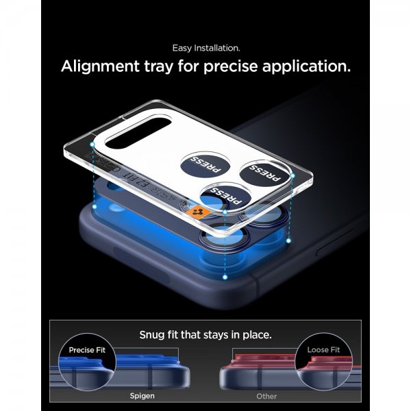 Spigen iPhone 17 Pro Kameraskydd Glas.tR EZ Fit Optik Pro XL Blå