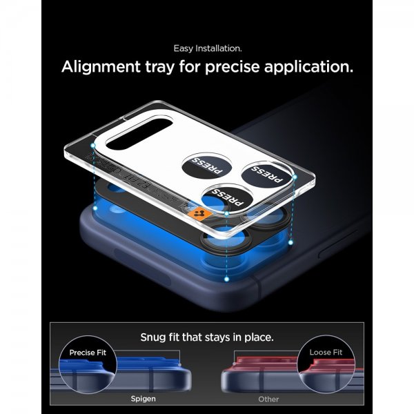 Spigen iPhone 17 Pro Kameraskydd Glas.tR EZ Fit Optik Pro XL Svart