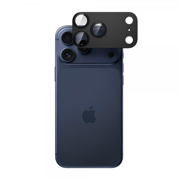 Spigen iPhone 17 Pro Kameraskydd Glas.tR EZ Fit Optik Pro XL Svart