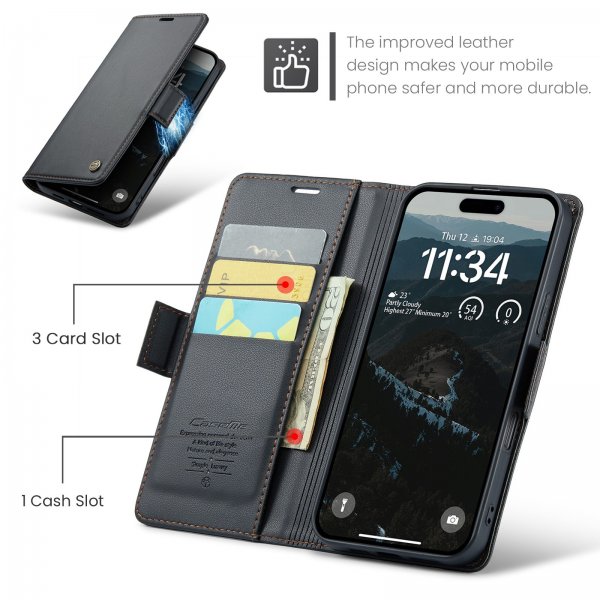 CaseMe iPhone 17 Pro Max Fodral 023 Series Svart
