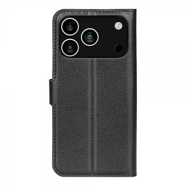 iPhone 17 Pro Max Fodral Litchi Svart