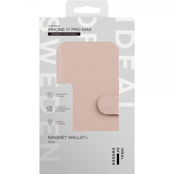 Ideal of Sweden iPhone 17 Pro Max Fodral Magnet Wallet+ MagSafe Rosa
