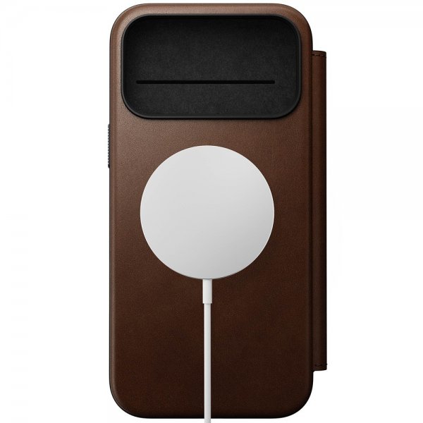 Nomad iPhone 17 Pro Max Fodral Modern Leather Folio Brun