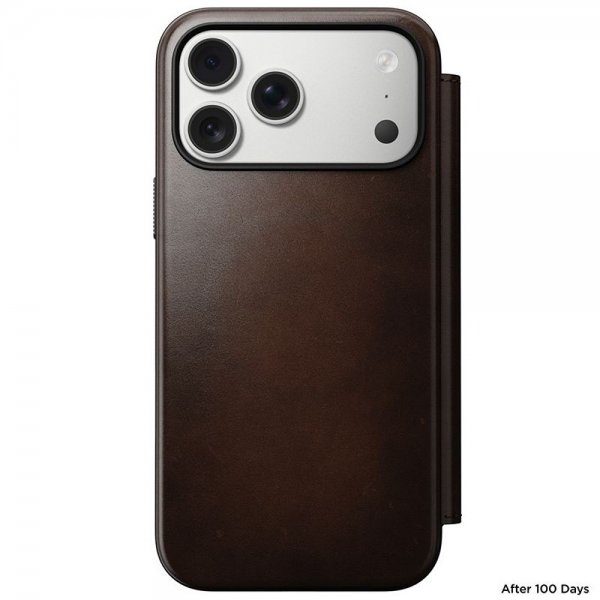 Nomad iPhone 17 Pro Max Fodral Modern Leather Folio Horween Rustic Brown