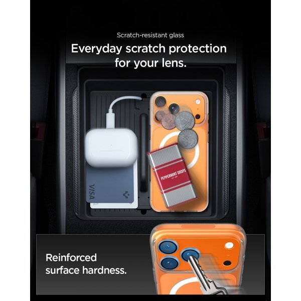 Spigen iPhone 17 Pro Max Kameraskydd Glas.tR EZ Fit Optik Pro XL Orange