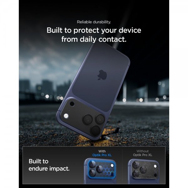 Spigen iPhone 17 Pro Max Kameraskydd Glas.tR EZ Fit Optik Pro XL Svart