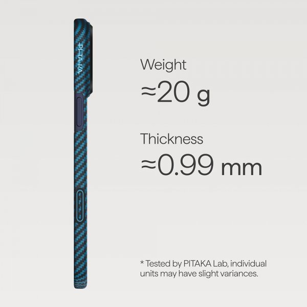 Pitaka iPhone 17 Pro Max Skal Edge Black/Blue Twill