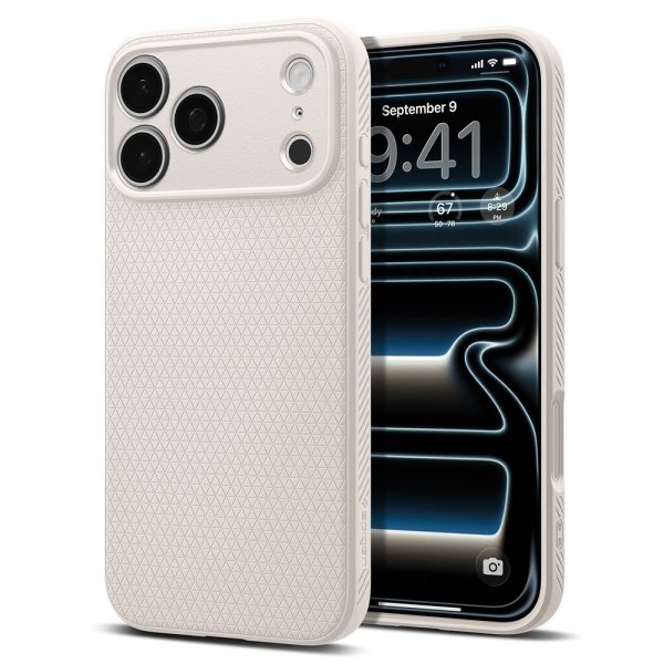 Spigen iPhone 17 Pro Max Skal Liquid Air Natural Titanium