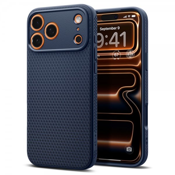 Spigen iPhone 17 Pro Max Skal Liquid Air Navy Blue